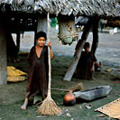 Ashaninka (Campa) Indian Boy with Broom