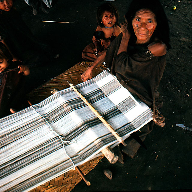 Amazonian Indian Woman Weaving