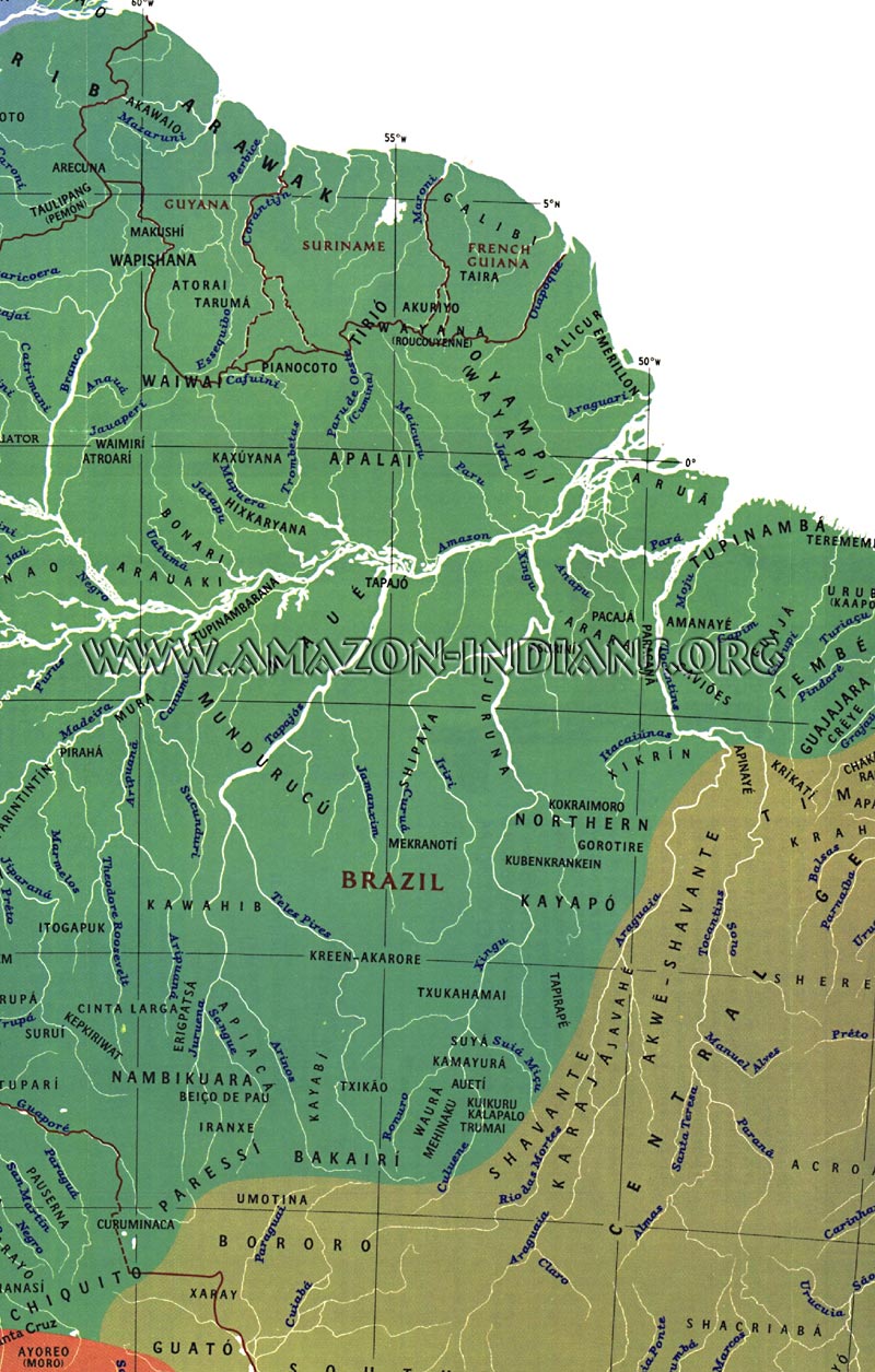 Map Indians Eastern Amazon