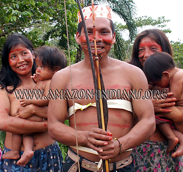 Matses Indian Hunter and Wives Matses Indian Hunter and Wives